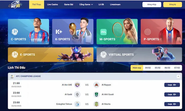 Thể thao tại Sky88